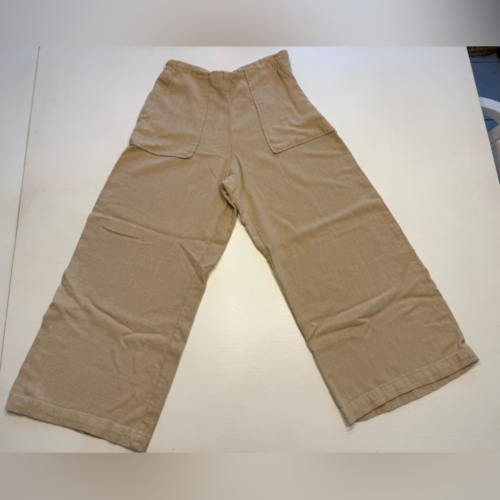 Good Luck Gem Light Tan Linen Trousers
